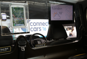 The interior of the Metrocab offers WiFi and smartphone mirroring onto an 18-inch colour screen