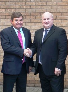 Chairman, Mike Stanton, with Nick Poole, sales director of Fleet Hire.