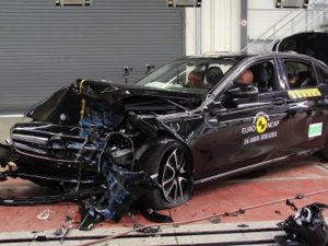 E-Class undergoing crash safety tests by Euro NCAP