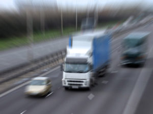 Speeding vehicles on motorway