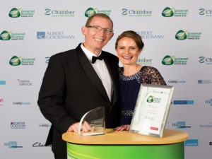 Marcus and Louise Puddy collect the New Business of the Year Award.