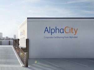 Building with AlphaCity logo on