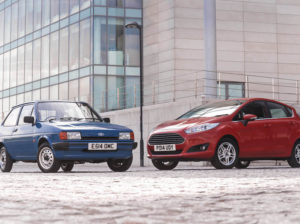 Original Fiesta and latest model side by side