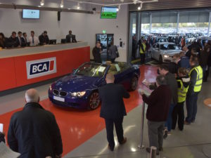 BCA car auction site with blue BMW up for sale