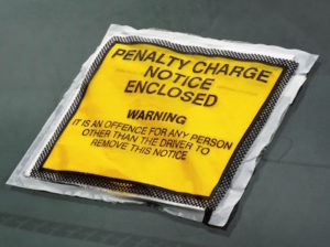 Parking ticket on windscreen