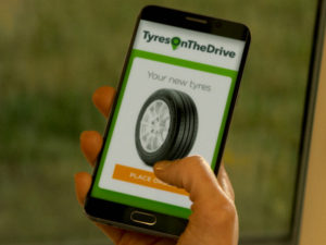 Smartphone showing TyresOnTheDrive app