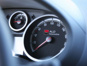 Car dashboard with ALD Automotive logo