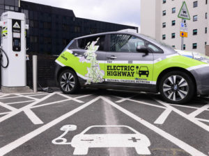 Electric car by Ecotricity charging station