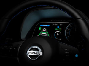 Teaser image of Nissan's ProPilot tech on the Nissan LEAF
