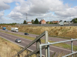 Existing noise reduction barriers along the M40.