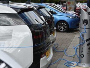 Electric vehicles on charge