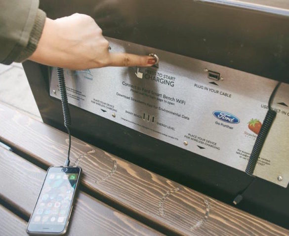 Ford smart benches to offer free mobile charging and Wi-Fi access