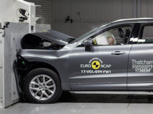 Volvo XC60 undergoing crash safety tests