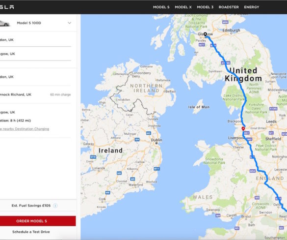 Tesla adds EV trip planning tool online