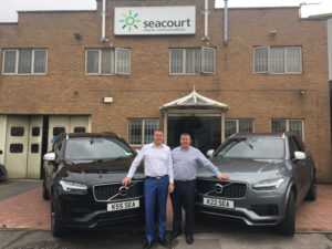 Gareth (left) and Nick Dinnage, Seacourt Print Directors with their new XC90 T8s