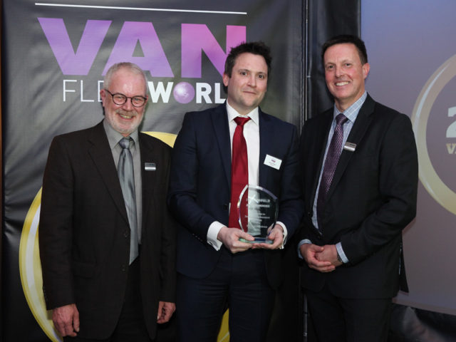 Henry Brace picks up the award for Best Service, Maintenance and Repair, with Neil McIntee (left) and Dan Gilkes (right)