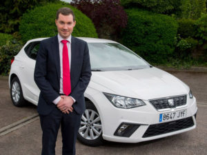 Peter McDonald, head of fleet & business sales, with a Seat Ibiza