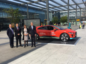 Left to right: Jeremy Hicks, Jaguar Land Rover UK MD; Peter Buchanan, CEO, WeKnowGroup; Emma Gilthorpe, executive director at Heathrow; Philip Hammond, chancellor of the exchequer