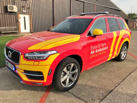 The Volvo XC90 has become the ground response car of choice for Essex and Herts Air Ambulance