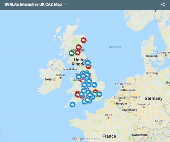 BVRLA develops interactive clean air zone map