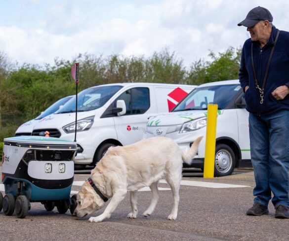 DPD delivery robot befriends guide dog Amelia